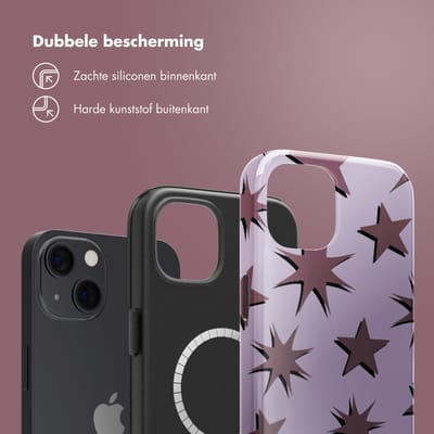 Selencia Vivid Backcover met MagSafe voor de Apple iPhone 13 - Stars Plum Lilac