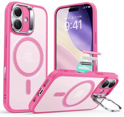 ESR Hoesje Geschikt voor iPhone 17 - Classic Hybrid HaloLock Stand - Compatibel met MagSafe & Qi2 - Back Cover met Standaard - Camera Kickstand - Camera Control - Roze