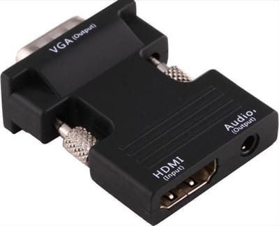 *** HDMI - VGA-Converter met Audio-Adapter voor Projectors, Monitoren en TV-sets in Zwart - HDMI input, VGA output van Heble® ***