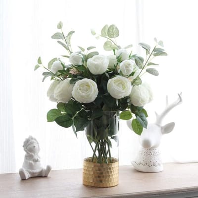 Kunstbloemen Boeket - Nep Bloemen - Huis Decoratie - Echte Aanraking - W15 x H17.8 inch - Meerdere Kleuren