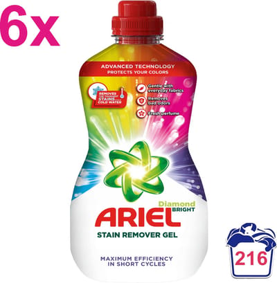 Ariel - Diamond Bright - Vlekverwijderaar - Vloeibaar - Gekleurde Was - 6x 950ml