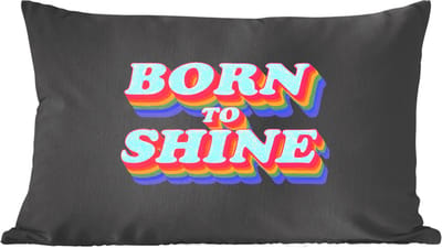 Sierkussens - Kussentjes Woonkamer - 60x40 cm - Quote - Regenboog - Roze - Zwart