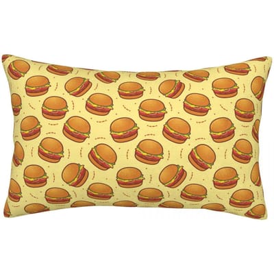 Burger Patroon Rechthoekige Kussensloop Kussenhoes Decor Slaapkamer Bed Huis Comfort Sierkussen 60x40cm