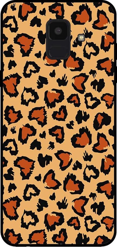 Smartphonica Telefoonhoesje voor Samsung Galaxy A6 2018 met tijgerprint - backcover met panterprint - Bruin geschikt voor Samsung Galaxy A6 2018