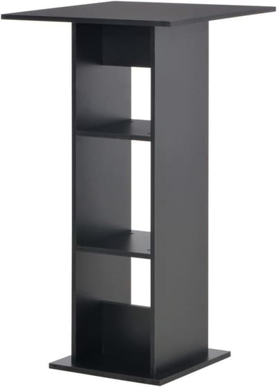 Bartafel - Keukentafel statafel - Eten en borrelen - Met opbergvakken - 60x60x110 cm - Zwart