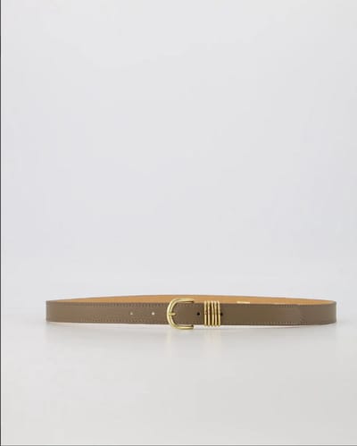 Hailey - Classic Grain - Leren Riem met Goudkleurige Gesp - Taupe - D40 - Maat 85