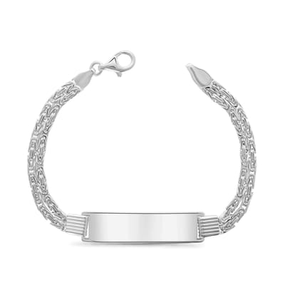 Juwelier Emo - graveerarmband Koningschakel plaat 11 mm - 22 cm - Zilver 925