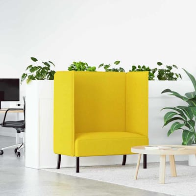 vidaXL - Hoog - rugbank - 101cm - Lichtgeel - Stof
