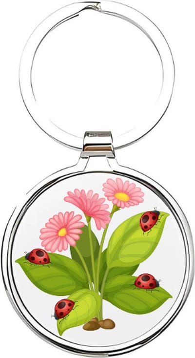 Akyol - lieveheersbeestje Sleutelhanger - Lieveheersbeestje - dierenliefhebbers - insecten - kever - keverbeestje - dieren - bloemen - bloemen sleutelhangers - geluksbrenger - coccinellid - cadeau voor dierenliefhebbers - insect - 4 x 7,5 CM