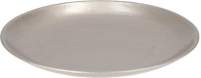 Cepewa Decoratie schaal - zilver - 28 cm - hout - rond - kaarsenbord - kaarsenplateau - Kaarsenonderzetter