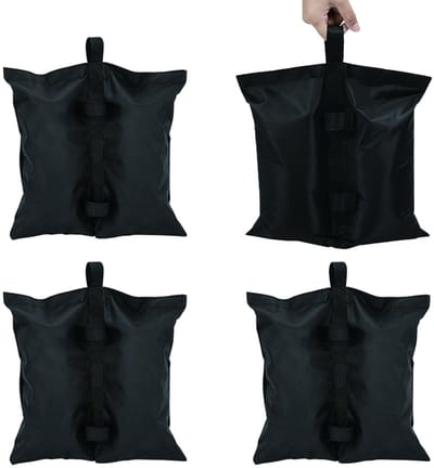 Dailygoods- Zandzakken 4 stuks - Gewichten voor paviljoen - Verzwaring voor tenten - 800D Oxford-stof - 34 x 34 cm - Ideaal voor buitengebruik - Gewichtzakken