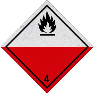 ADR klasse 4.2 zelfontbrandende stoffen bord | Sign Again materiaal | 10 x 10 cm