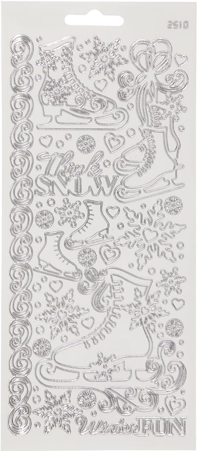 Stickers, schaatsen , vel 10x23 cm, 1 vel