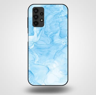 Smartphonica Telefoonhoesje voor Samsung Galaxy A13 4G met marmer opdruk - TPU backcover case marble design - Lichtblauw geschikt voor Samsung Galaxy A13 4G
