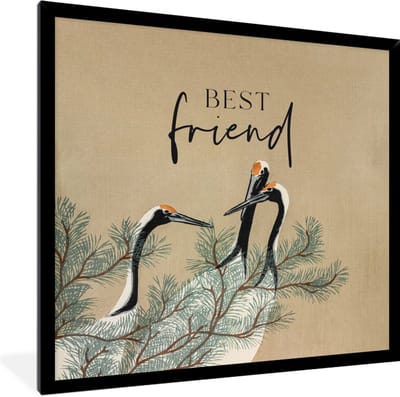 Fotolijst incl. Poster - Best friend - Quotes - Spreuken - Vrienden - 40x40 cm - Posterlijst