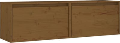 vidaXL - Wandkasten - 2 - st - 60x30x35 - cm - massief - grenenhout - honingbruin