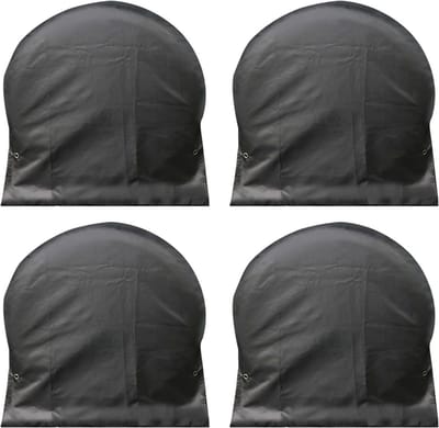 4 stuks - Bandenbeschermers - Oxford waterdichte wielhoezen - Winddichte bandenbeschermers - met haken en bungee-koorden - voor SUV, vrachtwagen, aanhanger, camper - Past op autobanden van 27" tot 29" (zwart, 27" - 29")