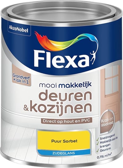 Flexa - Mooi Makkelijk Deuren & Kozijnen Zijdeglans - Puur Sorbet - Mengverf - 750 Ml