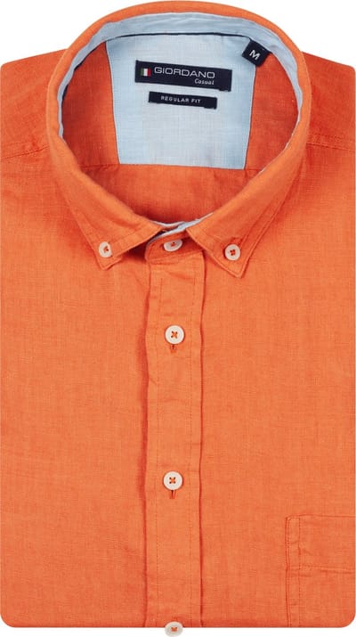 Giordano – Ivy – Heren Overhemd – Button Down – Gwassen Linnen Overhemd - Rose Dawn – 617009-32
