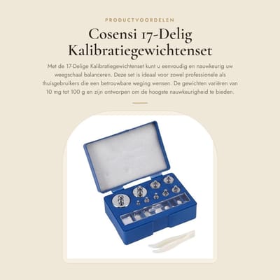Dailygoods- Kalibratiegewichtenset 17-Delig - Precisie Gramkalibratie - Nauwkeurigheid +/- 0,003 g - Duurzaam - Betrouwbare Prestaties - Geschikt voor Weegschaalbalans - Gewichtset
