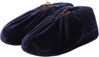 Herbruikbare Flanellen Schoenhoezen voor Binnen – Antislip Overschoenen - Vloerbescherming, Tapijt Beschermen, Huishoudelijk Gebruik - Donkerblauw