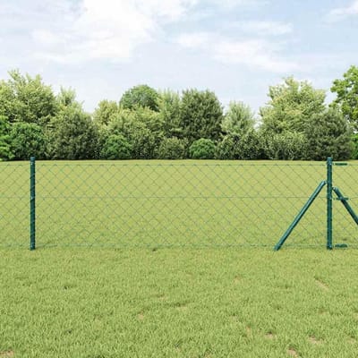 Hekpalen Set - Tuinpalen Staal - Tuin Afbakenen - Weerbestendig - 04 m - Groen