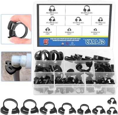 Set van 70 Stuks Zware Dubbele Grip Nylon Slangenklemmen in 8 Maten, Voor Diverse Toepassingen en Bevestigingen (6.6-27.2mm)