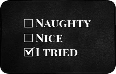WC mat 80x50 cm - Antislip - Kerst - Zwart - Wit - Quote - Grappig - Toiletmat - Vloermat - Douchemat - Toilet tapijt - Toiletmatten
