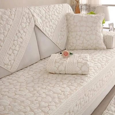 Dubbelzijdige Sofa Hoezen Wit Bankovertrek Kussensloop Puur Katoen Gewassen Slip Zitkussen Handdoek Katoenen Banken voor Woonkamer 90x70cm 1pcs