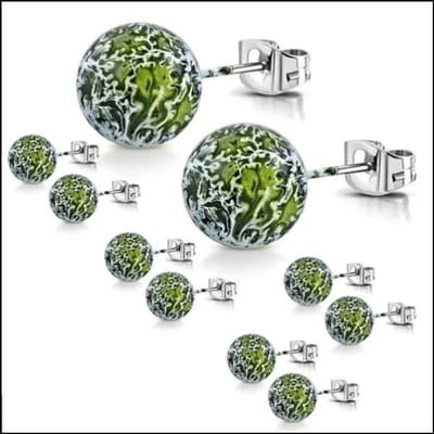 Aramat Jewels - Oorbellen - Leuke ronde spetter oorbellen - 8mm- groen