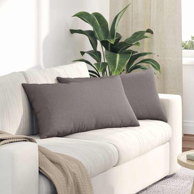 vidaXL - Zitkussens - 2 - st - Stof - Taupe - 80 - x - 40 - cm