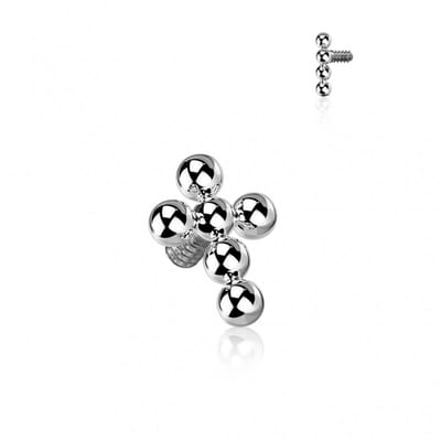 Dermal top titanium bubbel ball 1.2 - zilver - LMPiercings