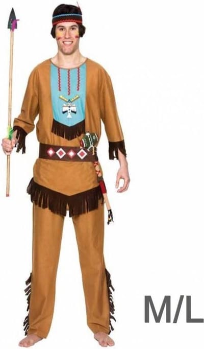 Witbaard - Kostuum - Indiaan - Blauw - Luxe - M/L