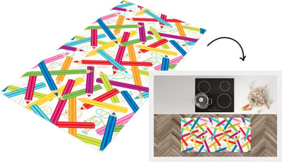 Keukenloper - Loper keuken - Potlood - Patronen - Regenboog - 120x60 cm - Keukenloper vinyl