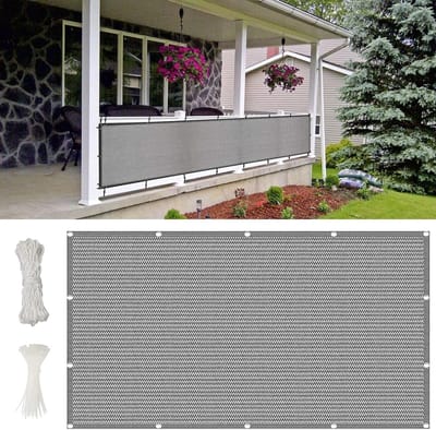 Balkonscherm Inkijk - Privacy Scherm - Bescherming Buiten - Scheurvast Polyester - 500 x 200 cm - Lichtgrijs