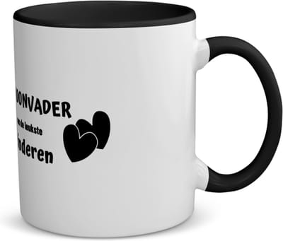 Akyol - schoonvader van de leukste kinderen koffiemok - theemok - zwart - Vader - de leukste schoonvader - vader cadeautjes - vaderdag - verjaardag - geschenk - kado - 350 ML inhoud
