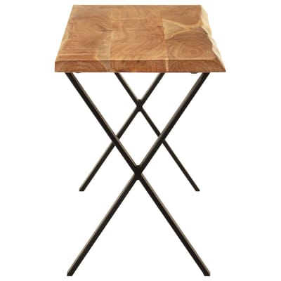 vidaXL - Bankje - met - natuurlijke - rand - 105 - cm - massief - acaciahout
