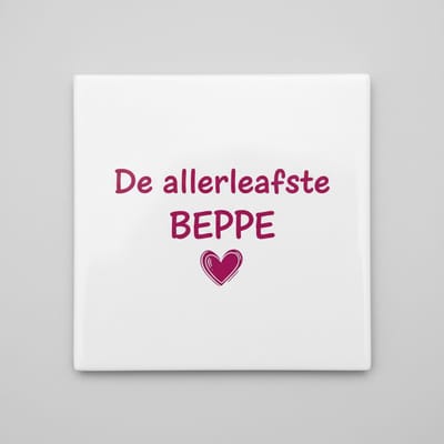 De Allerleafste Beppe Tegel 15×15 cm – Friese Grootmoeder Waardering Keramische Wandtegel – Liefdevol Hart Design Cadeau