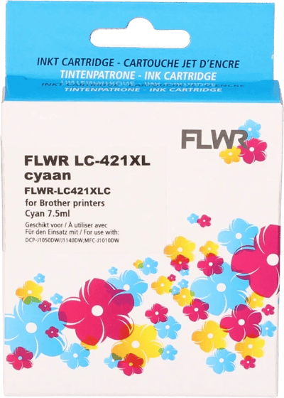 FLWR - Cartridges / Brother LC-421XL / cyaan / Geschikt voor Brother
