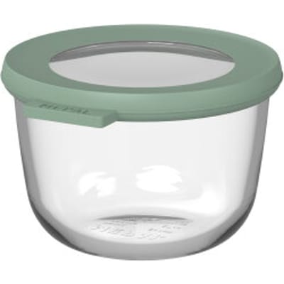 Mepal Glazen vershouddoos rond Cirqula - 500 ml - Glazen vershoudbakjes - Hittebestendig tot 550 °C. zonder deksel - Meal prep bakjes - Nordic sage