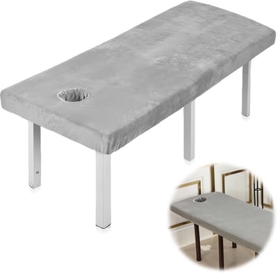 Hoes voor Massagebank 190x80 cm - Dikke, Zachte Kristallijnen Fluweel - Wasbare & Elastische Tafelbeschermer voor Wellness en Spa