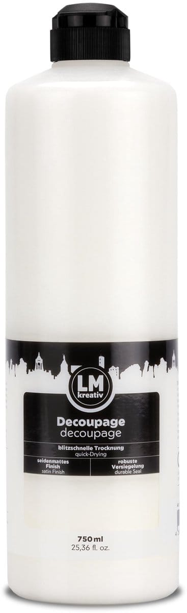 LM-Kreativ Decoupage lijm en lak – 750 ml – transparant zijdeglans