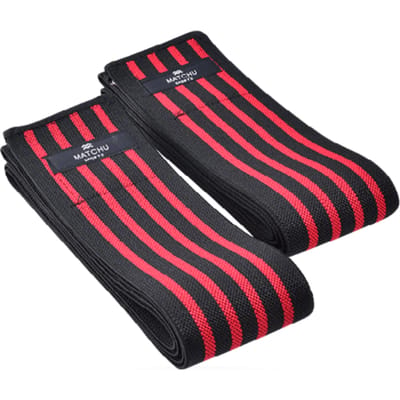 Matchu Sports - Kniebandage - Knee wraps - 2 stuks - Zwart - Rood -