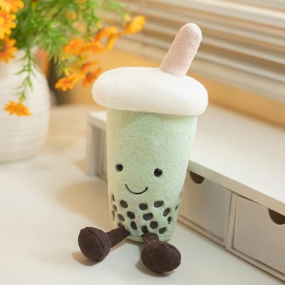23cm Matcha Groene Melkthee Beker Schattig Knuffel Boba Pluche Kussen Zacht Knuffelkussen Pluche Speelgoed Creatieve Cadeaus Voor Kinderen Bedankjes