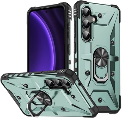 Coverup Hoesje - Geschikt voor Samsung Galaxy A26 Hoesje - Coverup Heavy Duty Ring Kickstand Back Cover - Mintgroen