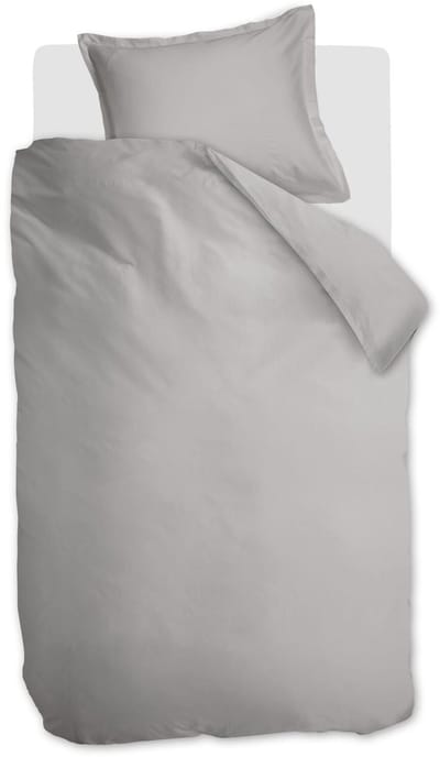 Ambiante Satin Uni dekbedovertrek - Eenpersoons - 140 x 200/220 cm - Grijs