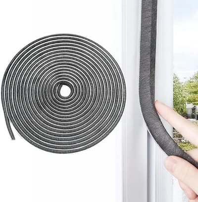 Zelfklevende afdichtingstape - 9 mm (B) x 15 mm (D) x 5 m (L) - Voor deur, raam, kast, insectenwerende tochtstopper, grijs