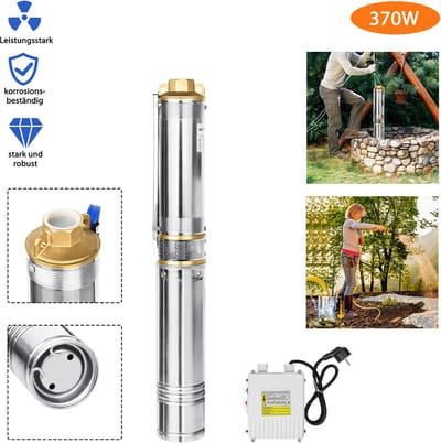 Diepteputpomp, putpomp, buispomp, automatische omschakeling, 4 inch, 370W