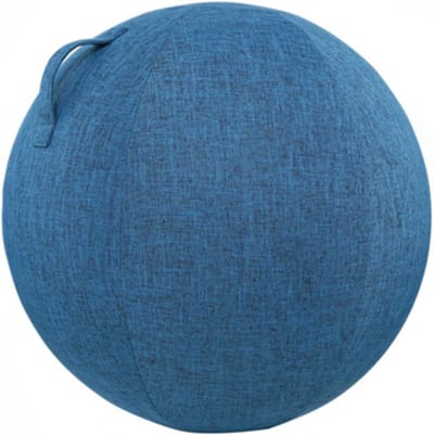 Yogabal Stoel - Balansbal Zitting - Thuiswerken Houding - Stoffen Bekleding Handvat - Tot 150kg - Grijs