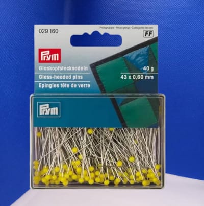 PRYM Glaskopspelden staal 0,60x45mm zilver kl, geel 029160 - Glas- en kopspelden - Prym